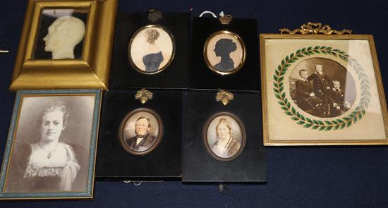 Seven assorted portrait miniatures